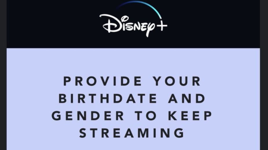Disney Plus wymaga podania wieku i określenia swojej płci