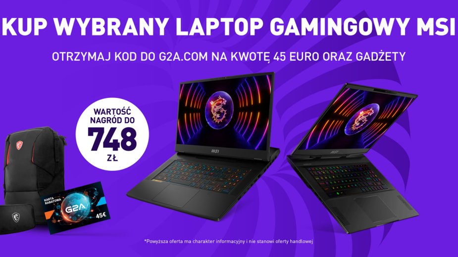 Kup wybrany laptop gamingowy i otrzymaj gadżety o wartości nawet 748 zł